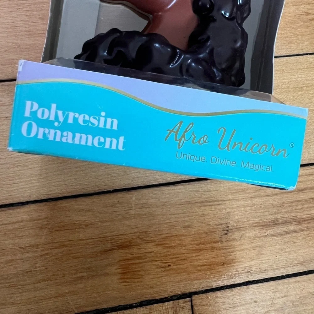 Afro Unicorn Christmas Tree‎ Polyresin Ornament Magical in box